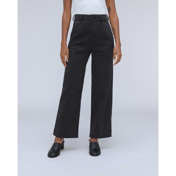 Everlane The Organic Wide-Leg Pant in Black 2 NWT